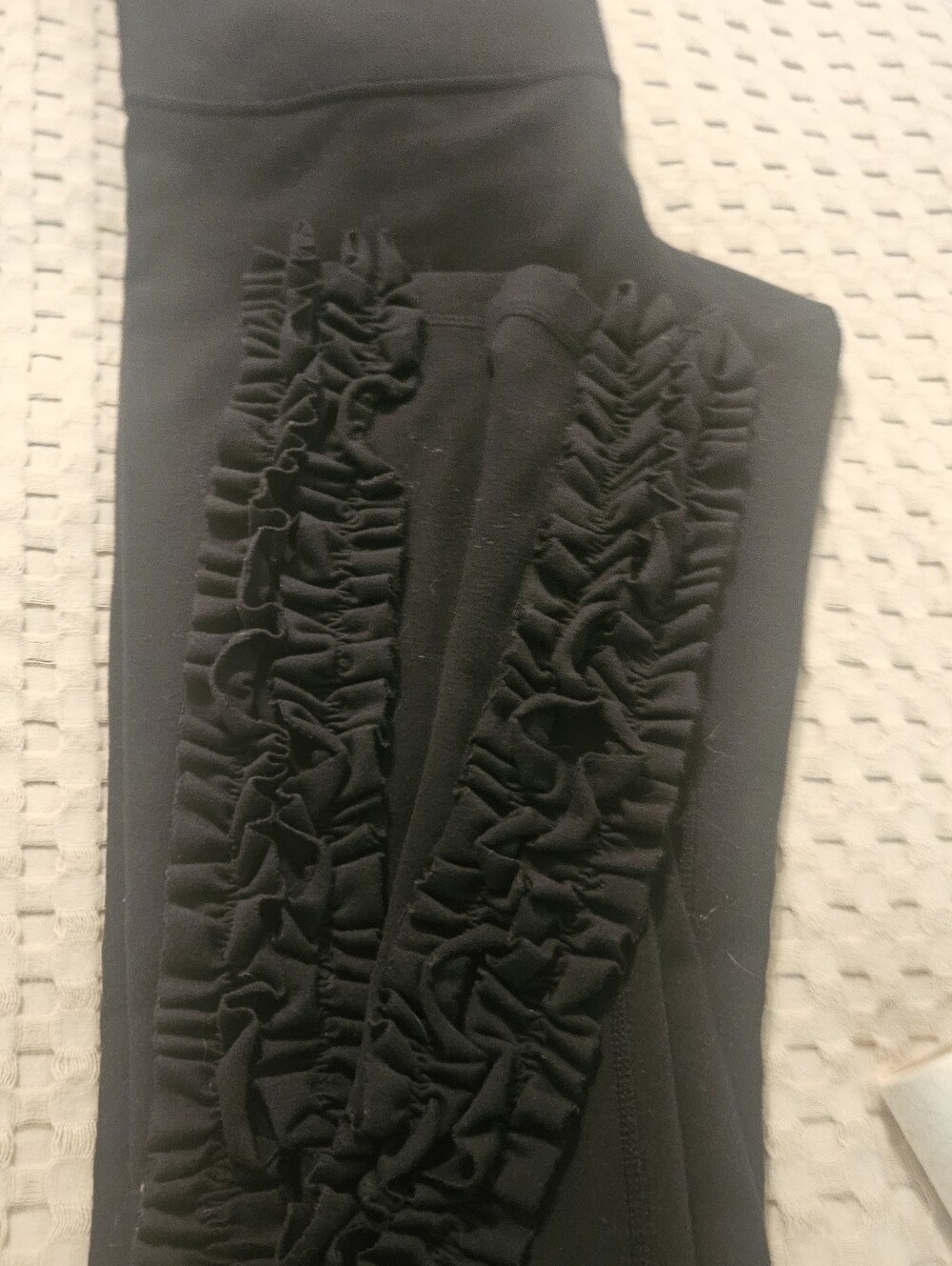 Lululemon Black Ruffle Trim Pants - Picture 4 of 7